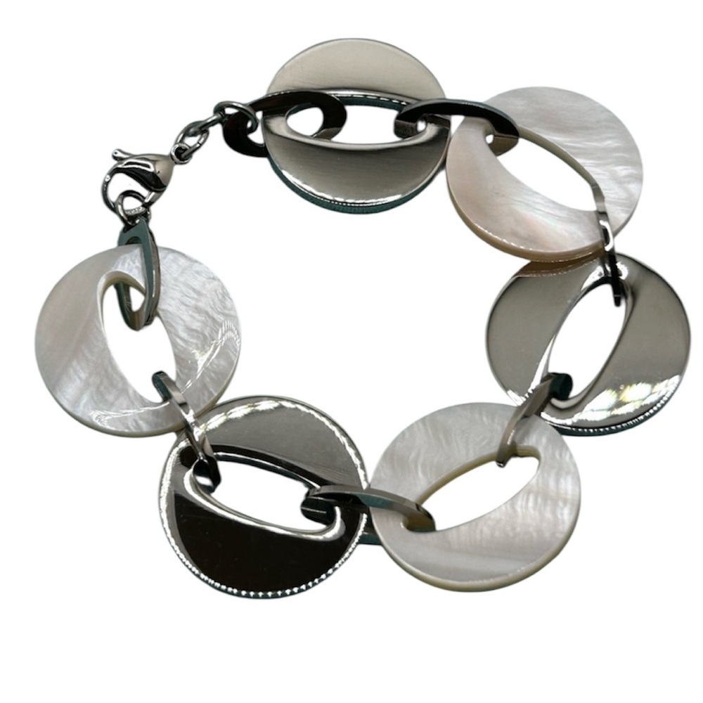 Honora Mother of Pearl stainless steel bracelet NWOT